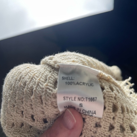 Miou Muse Arizona Sunset Crochet Beige Top Size Small New! - Picture 5 of 6